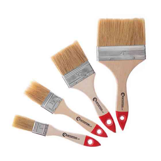 Набір пензлів флейцевих, 4 шт. (25, 36, 63, 102 мм) INTERTOOL KT-1004 Київ