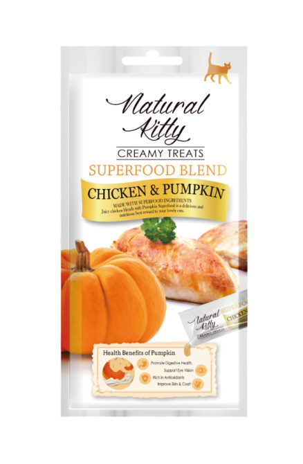 Крем-снек для котів Natural Kitty Creamy treats Chicken & Pumpkin зі смаком курки та гарбуза упаковка 24 х 12 г Вінниця - фото 2