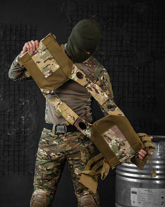 Плитоноска броник мультикам с подсумком на 3 магазина  для стандартных плит 25 на 30 см Одесса - изображение 3