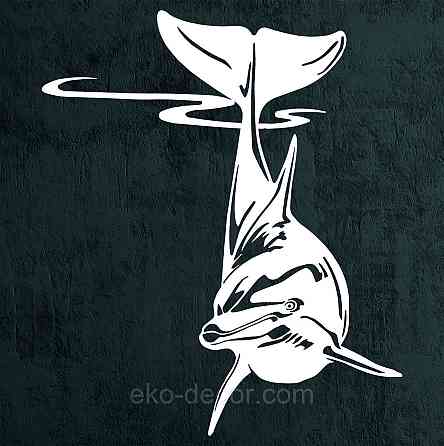 Декоративное настенное Панно «Дельфин» Декор на стену 110*94 см, Белый Киев