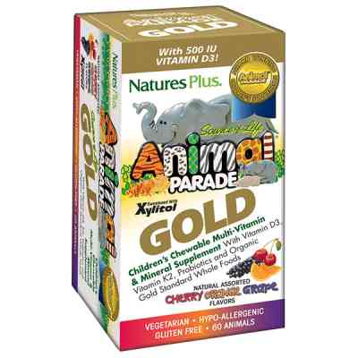 Мультивітамін Natures Plus Мультивітаміни для Дітей, Смак Асорті, Animal Parade Gold, 6 (NAP-29927) Вінниця