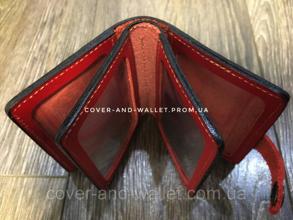 Червона шкіряна обкладинка на id паспорт і автоправоруч Київ - фото 4