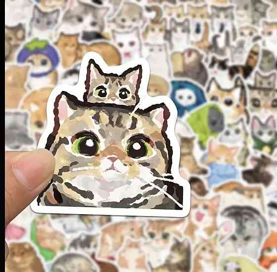 Наклейки с котиками 70 шт – милые стикеры для декора Киев