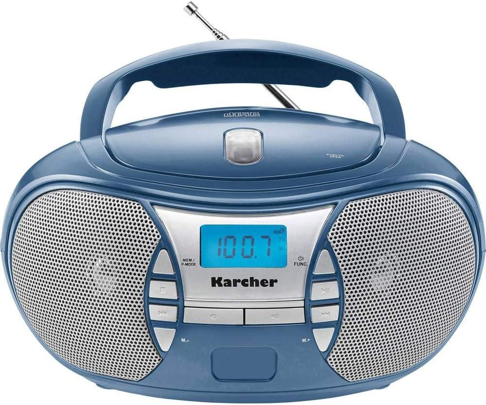 Портативний CD-програвач Karcher RR 5025-C синій CD/FM, AUX-In, мережа/батарейки, стерео 2x1.1 Вт Київ - фото 1