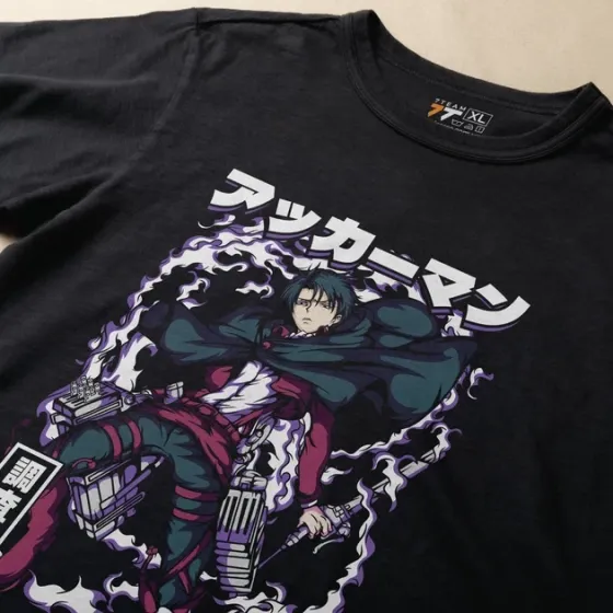Футболка чоловіча з  принтом Атака титанов Леві Акерман 6 Розмір 48 Anime0895 Дніпро