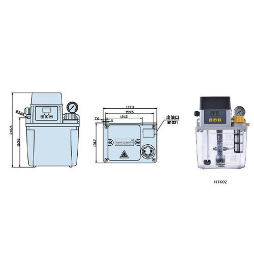 Система смазки с масляным насосом HTK02-K, 2 л, для ЧПУ, с манометром Киев - изображение 2