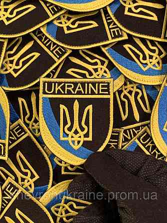 Шеврон ukraine (Форма щит. На липучці) Розмір 8x7см Київ