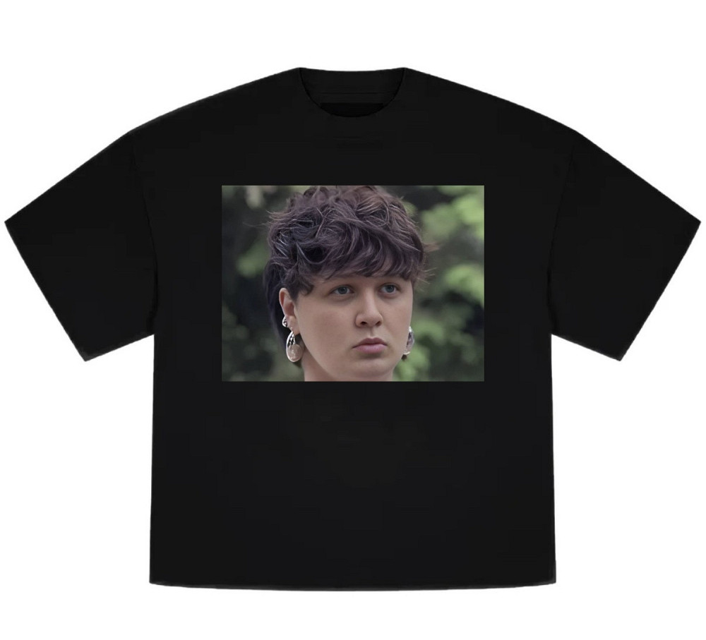 Оверсайз футболка с Лебигой и Лидой Ли “Любовь на выживание”, черная, премиум Бежевый, L Черновцы - изображение 1