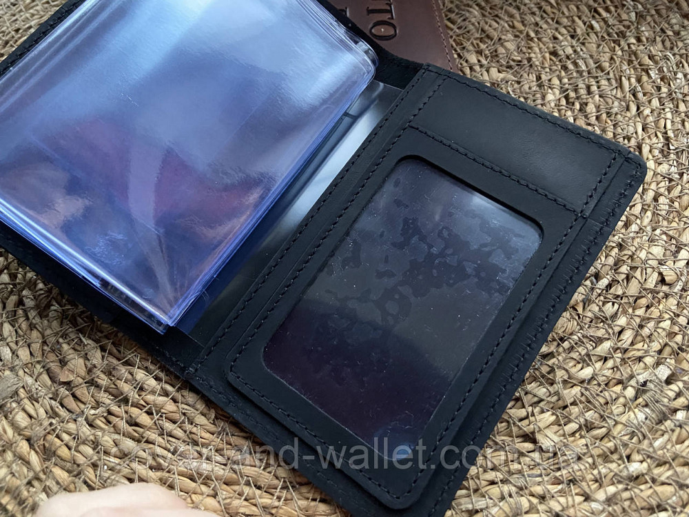 Обкладинка для авто документів з натуральної шкіри чорного кольору ST Leather Київ - фото 3