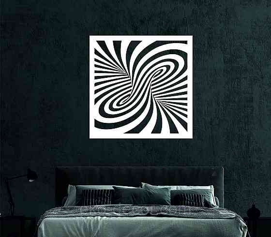 Декоративне настінне Панно «Ілюзія», Декор на стіну 70*70 см, Білий Київ