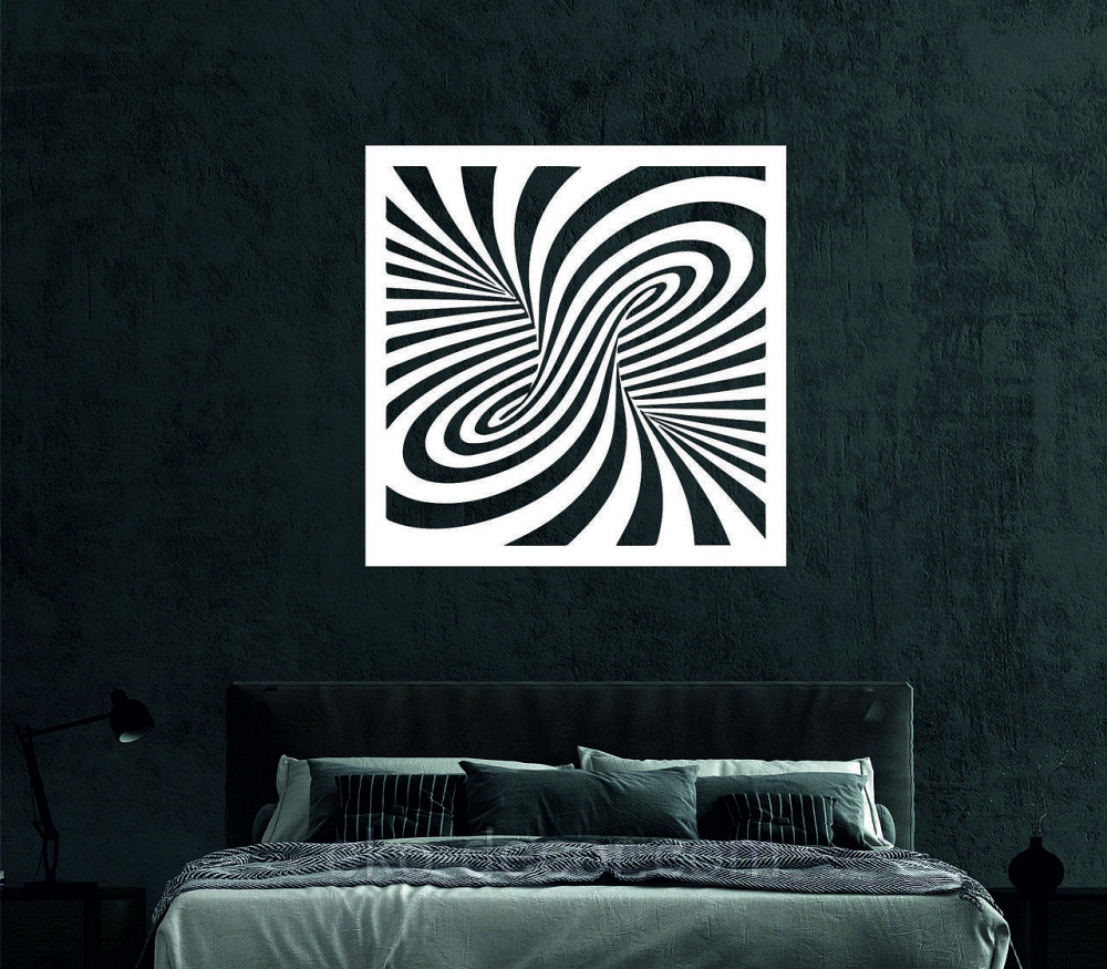 Декоративне настінне Панно «Ілюзія», Декор на стіну 70*70 см, Білий Київ - фото 3