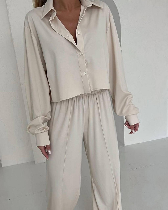 Жіночий стильний костюм дабл Армані Шампань, 46/48 Одеса - фото 3