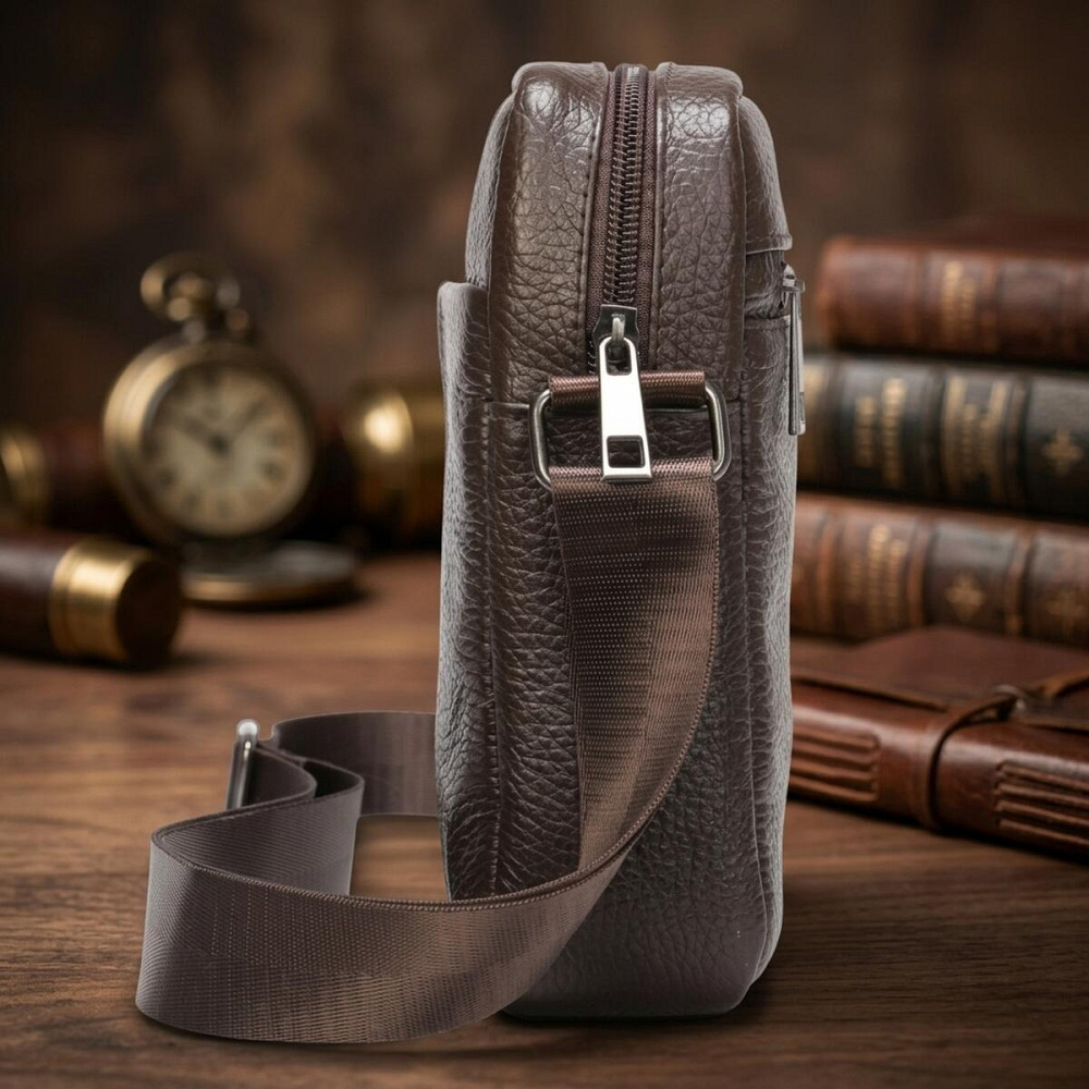 Сумка вертикальная компактная 14993 Vintage Коричневая Киев - изображение 14