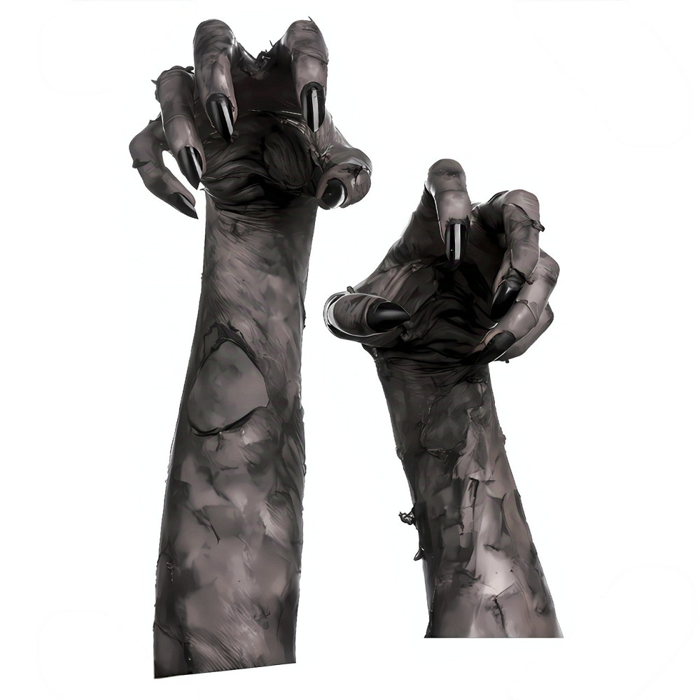 Наклейки на Хэллоуин Руки страшные 21 на 30 см серый Киев - изображение 1