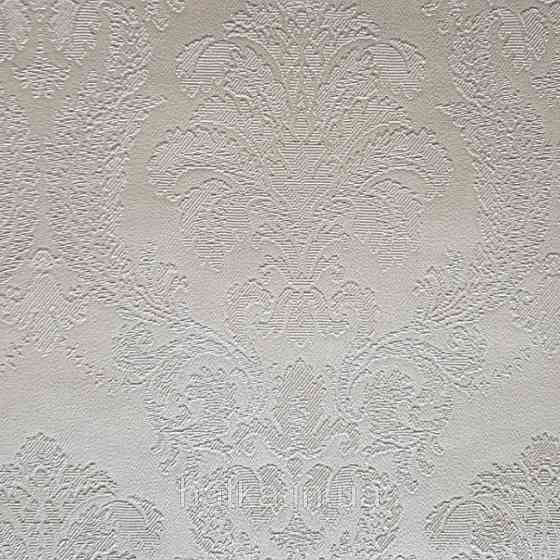 Шпалери вінілові на паперовій основі Sirpi Italian Silk 7 вензелі дамаски під гобелен молочні сріблясті Київ