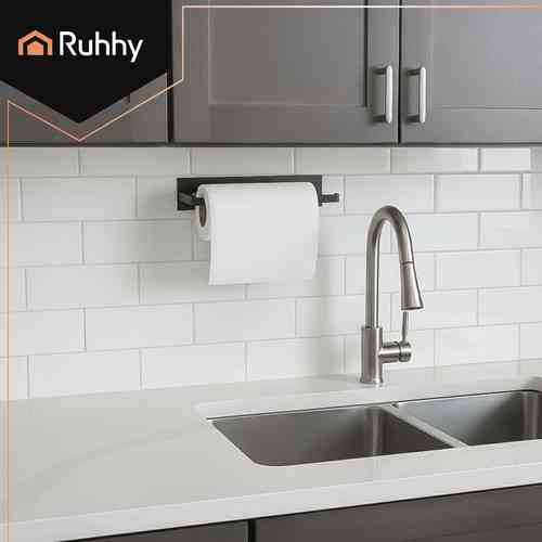 Тримач настінний самоклеючий для паперових рушників Ruhhy (26798) Black Нововолинськ