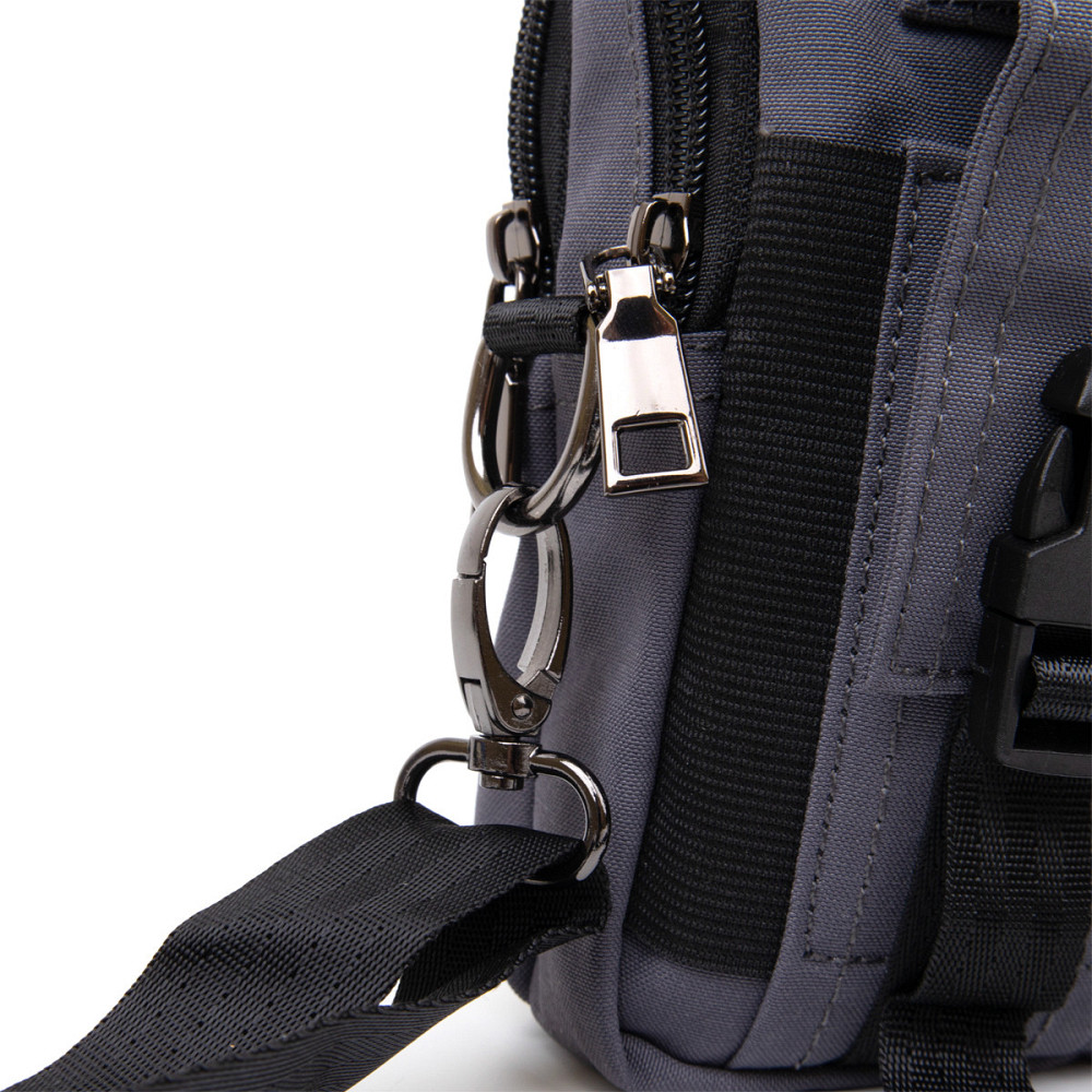 Сумка на пояс нейлон Vintage 20646 Серая Киев - изображение 6