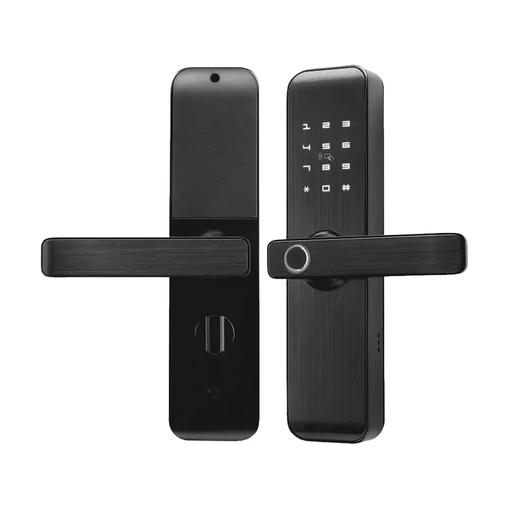 Замок біометричний автономний Trinix TRL-7703WF Black L/R з Bluetooth, зчитувачем відбитків пальців і карт Mifare (65-00082) Київ - фото 1