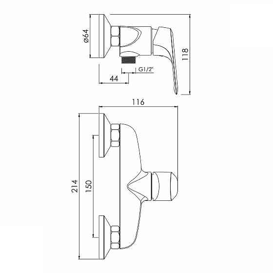 Змішувач для душу IMPRESE ORLIK хром Київ