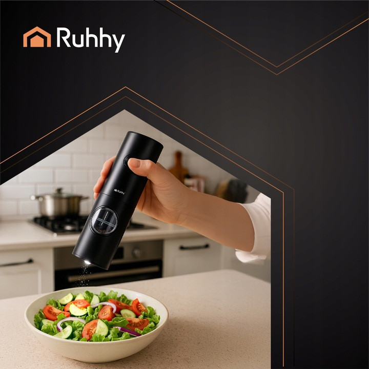 Електричний млин для перцю і солі 140 мл з підсвічуванням Ruhhy (25558) Нововолинськ - фото 4