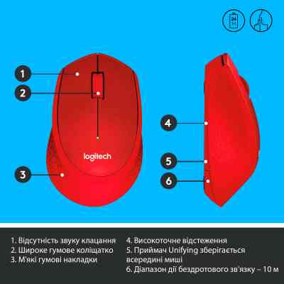 Мишка Logitech M330 Silent plus Red (910-004911) Вінниця