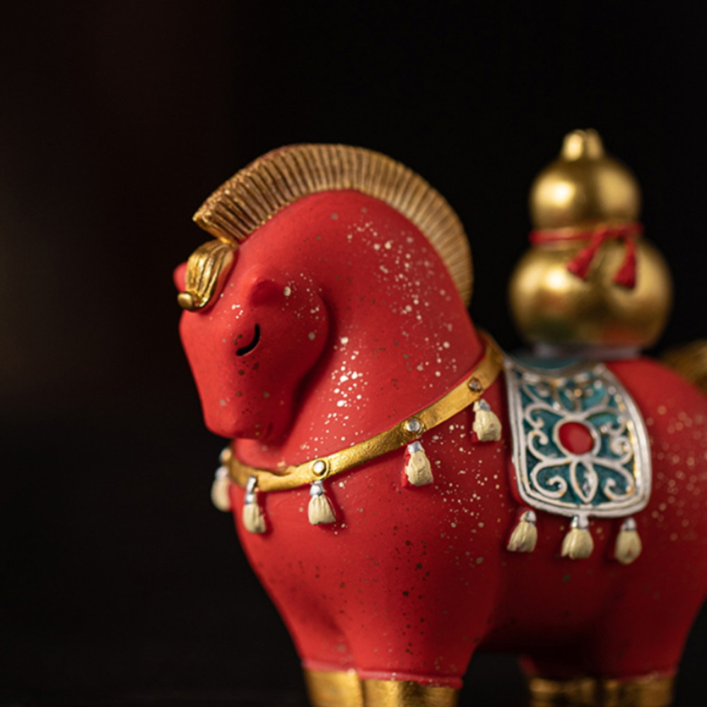 Статуетка Кінь Негайне Щастя та здоров'я 8.5 х 7 см Полістоун Червоний Одеса - фото 2