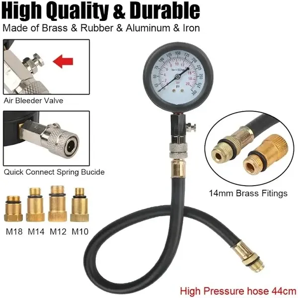 Компрессионный Манометр Тестер Давление В Цилиндре С Набором Аксессуаров В Кейсе Одеса - фото 8