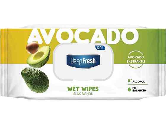Вологі серветки 120шт Green Nature Avocado (клапан) ТМ DEEP FRESH Київ