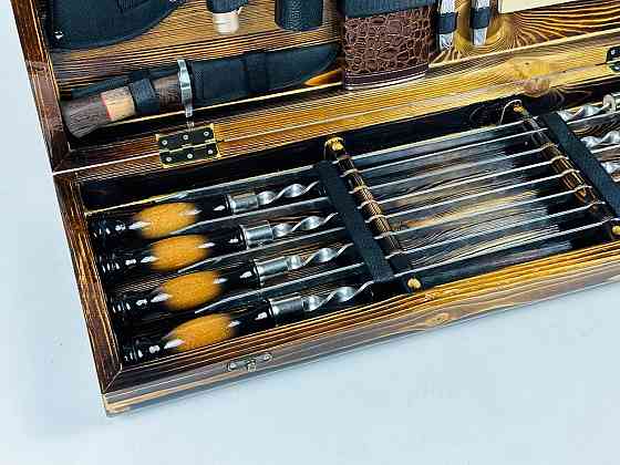 Подарунковий набір шампурів в дерев'яному кейсі ПИКНИК ЛАЙТ HAPPY DAYS Тернопіль