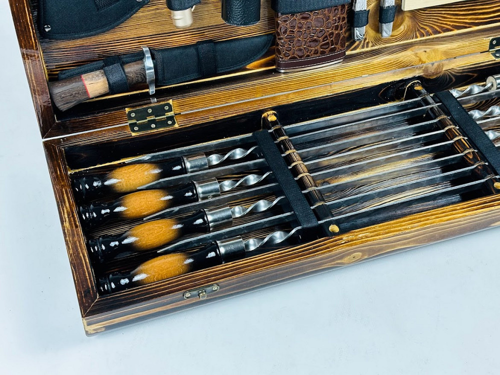 Подарунковий набір шампурів в дерев'яному кейсі ПИКНИК ЛАЙТ HAPPY DAYS Тернопіль - фото 4