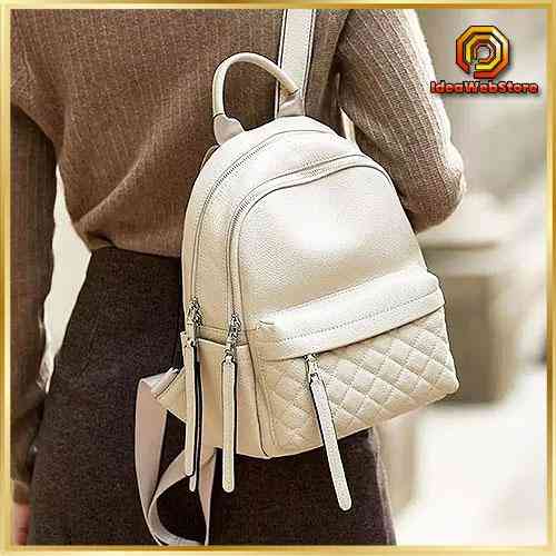 Элегантный женский рюкзак из натуральной кожи Классический Элегантный кожаный женский рюкзак белый TidinBag Киев