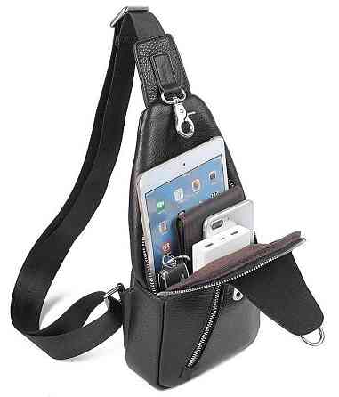 Сумка чоловіча флотар через плече Vintage 14973 Чорна Київ