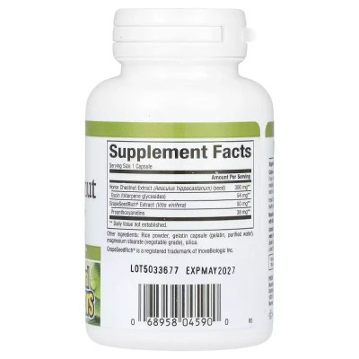 Трави Natural Factors Кінський каштан з виноградними кісточками, 350 мг, HerbalFactor (NFS-04590) Вінниця - фото 2