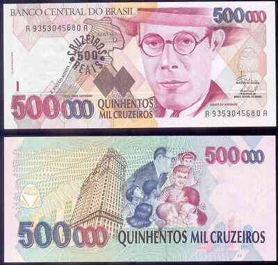 Бразилія / Бразилия / Brasil 500 Cruzeiros Reais on 500000 Cruzeiros (1993) Pick 239a UNC Полтава