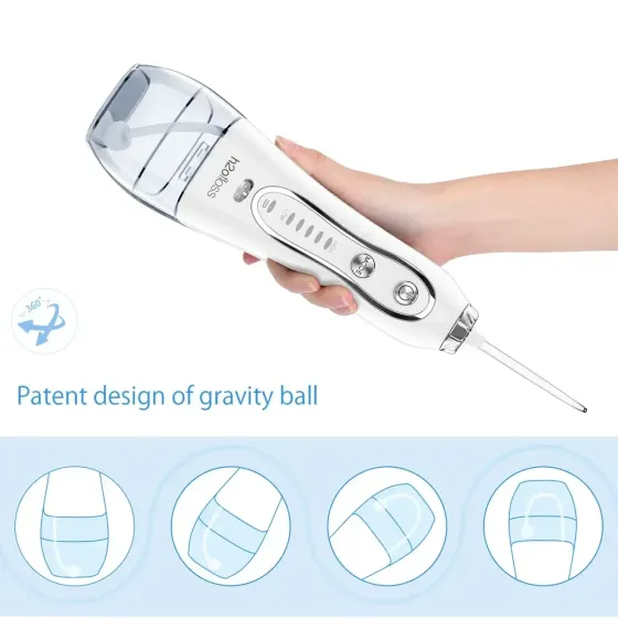 Іригатор ротової порожнини портативний H2oFloss HF-6 білий, 8 насадок + дорожня сумка в подарунок Київ