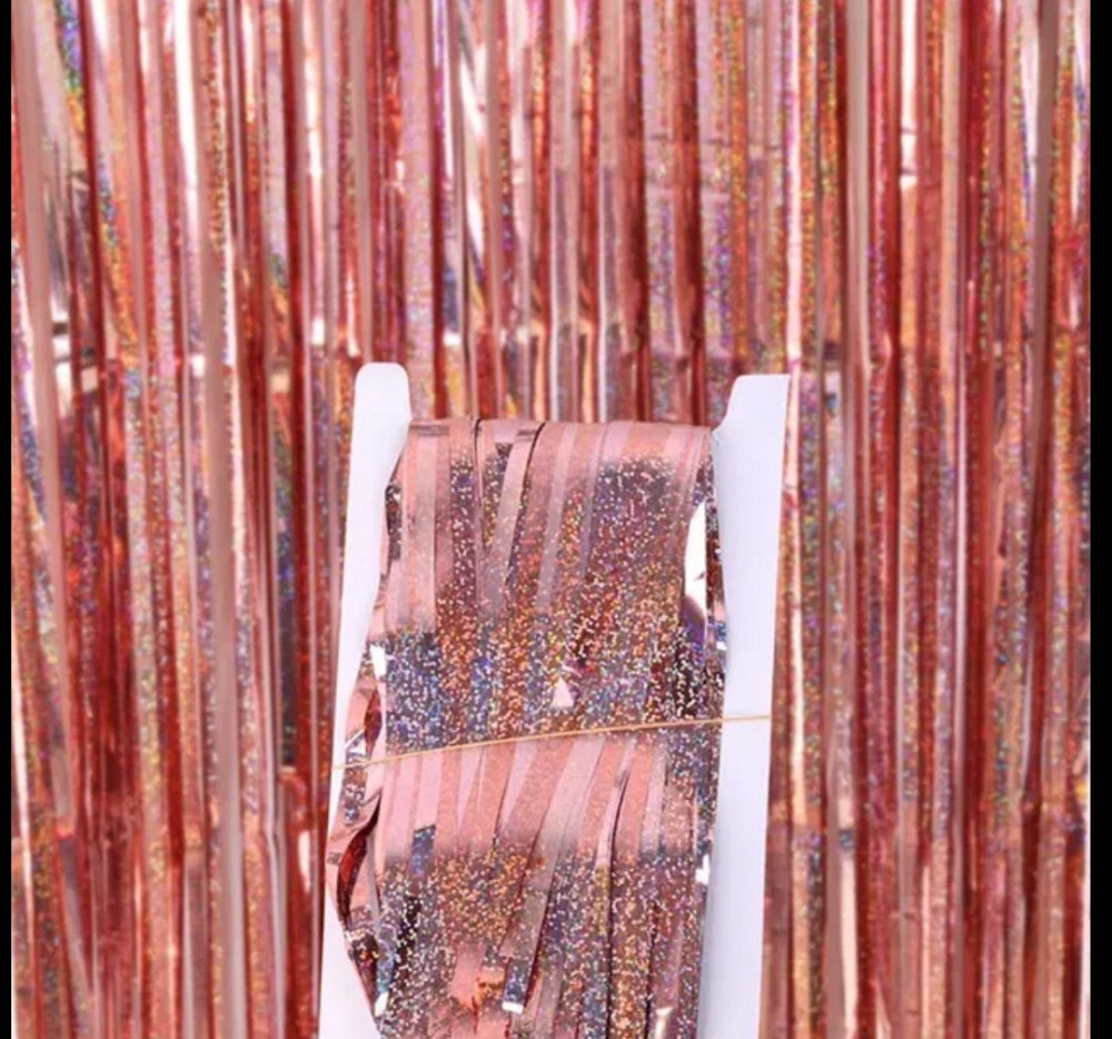 Штора дождь розовое золото голография 200*100 Киев - изображение 2