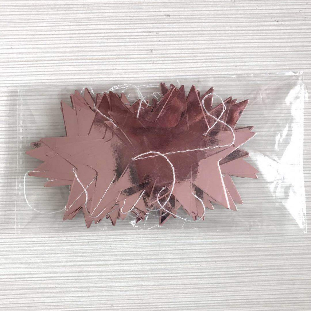 Гирлянда Звездочки праздничная 4 м на 65 мм розовое золото Киев - изображение 2