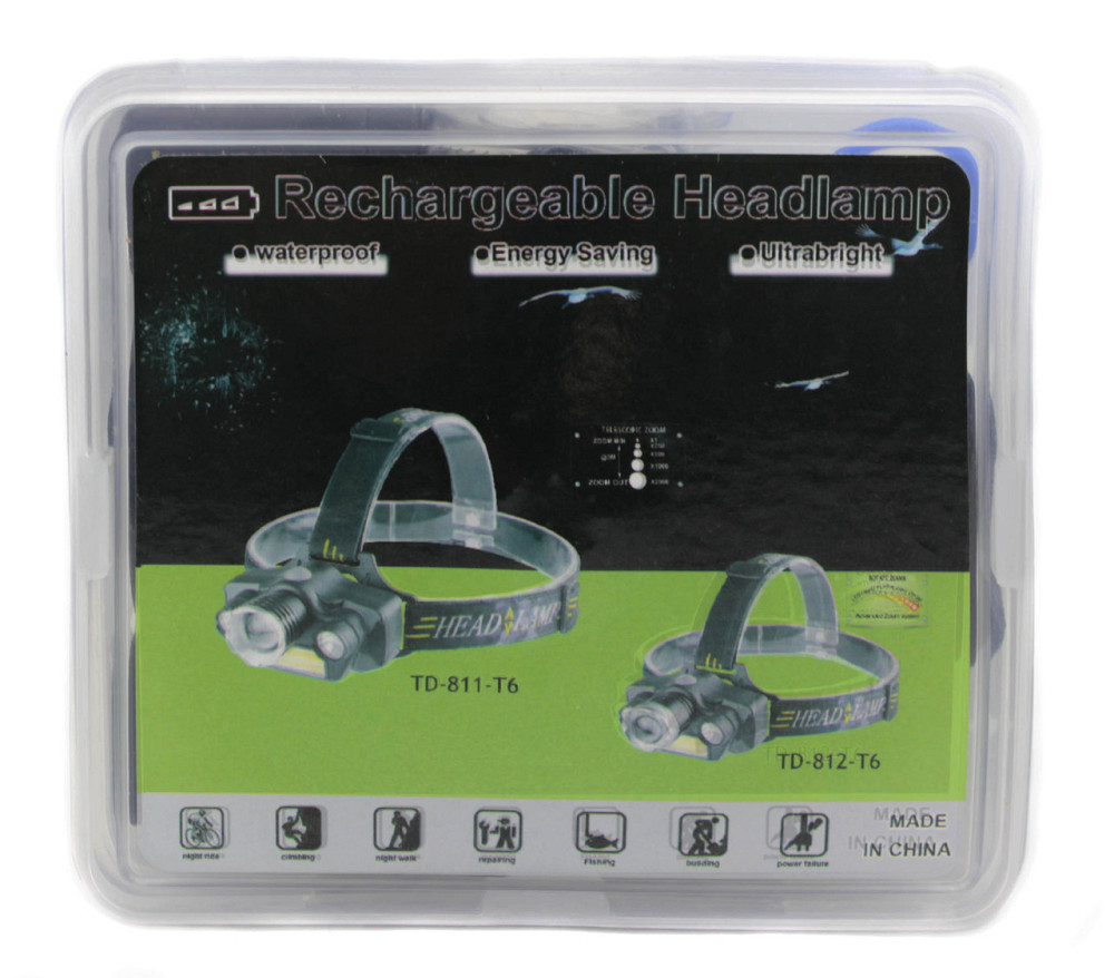 Налобний ліхтар RB129, TD-812-T6, 1х18650 Акк., T6+2хXPE+COB, Zoom, MicroUSB ЗУ Дніпро - фото 5