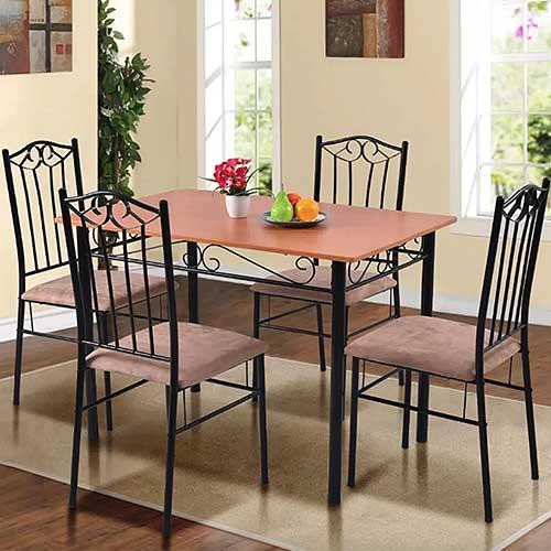 Комплект меблів Costway Sofi стіл і 4 м'яких стільці бежевий Київ - фото 1