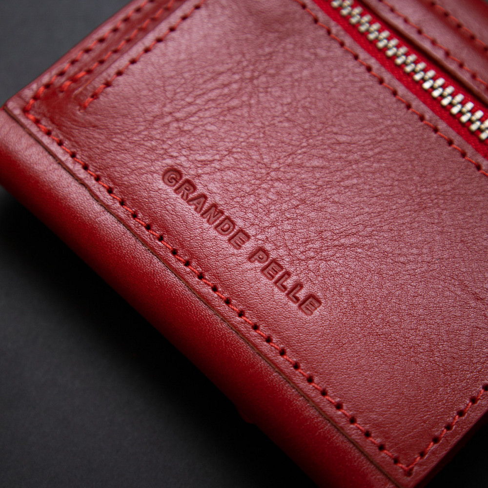 Женский кожаный кошелек GRANDE PELLE 11365 Красный Киев - изображение 10