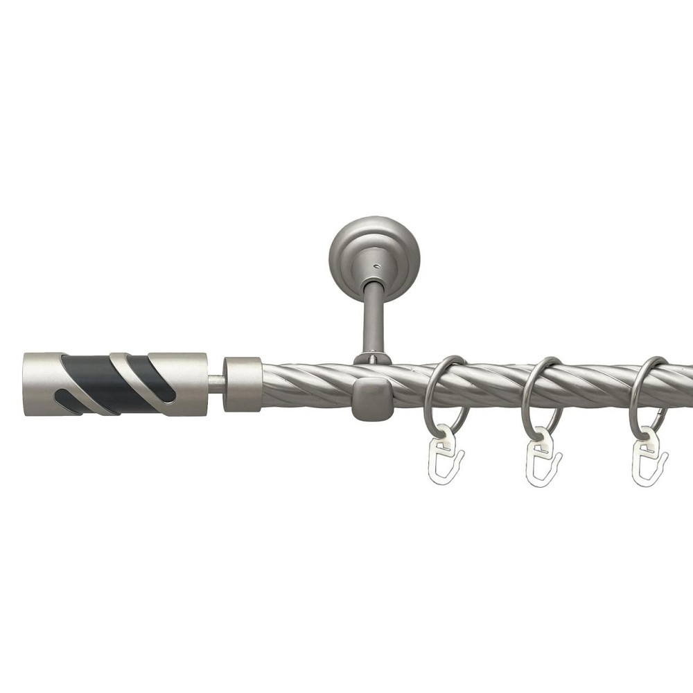 Карниз Orvit Сієна металевий однорядний відкритий скручена труба кільце металеве Сатин 19 мм 200 см (00-00027446) Львів - фото 1