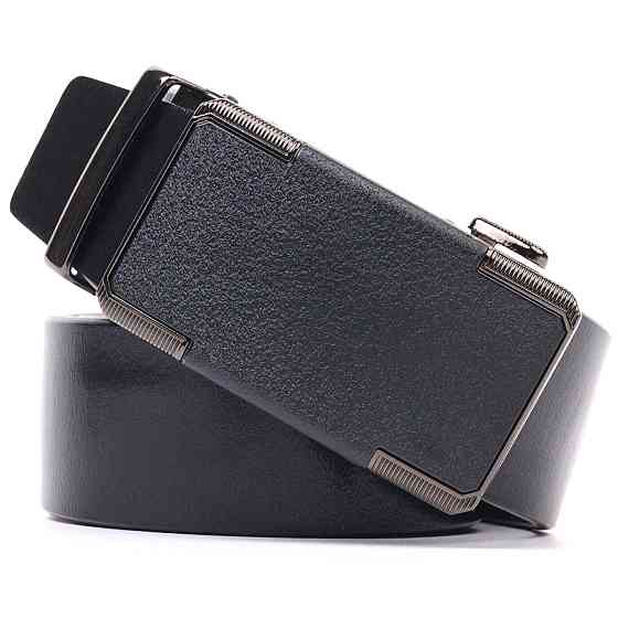 Ремінь чоловічий з пряжкою автомат Vintage 20378 Чорний Київ