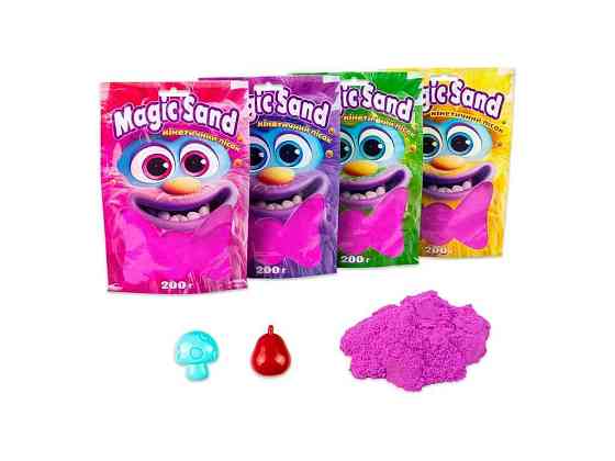 Кінетичний пісок Magic sand в пакеті 39401-4 фіолетовий 200г ТМ STRATEG   Solmir Київ