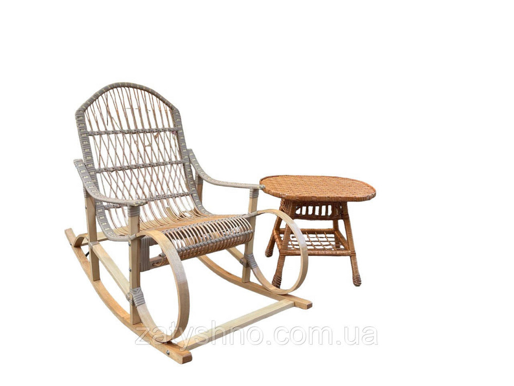 Меблі плетені: крісо гойдалка та журнальний стіл Київ - фото 1