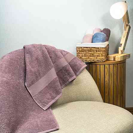 Комплект махровых полотенец с бордюром 2шт GM Textile 50х90см, 70х140см 400г/м2 (Шоколад) Сумы