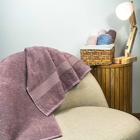 Комплект махровых полотенец с бордюром 2шт GM Textile 50х90см, 70х140см 400г/м2 (Шоколад) Сумы - изображение 6