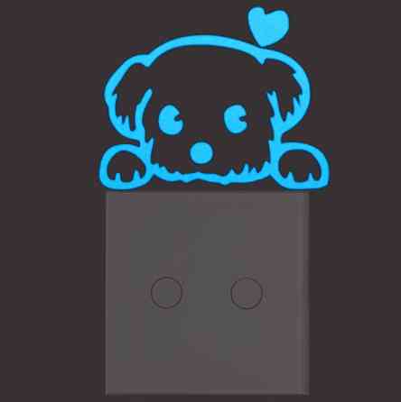 Фосфоная наклейка Собака 10 на 10 см голубой Киев