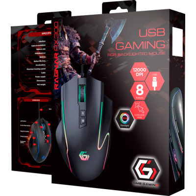 Мишка Gembird Ragnar RX300 USB RGB Black (MUSG-RAGNAR-RX300) Вінниця - фото 4
