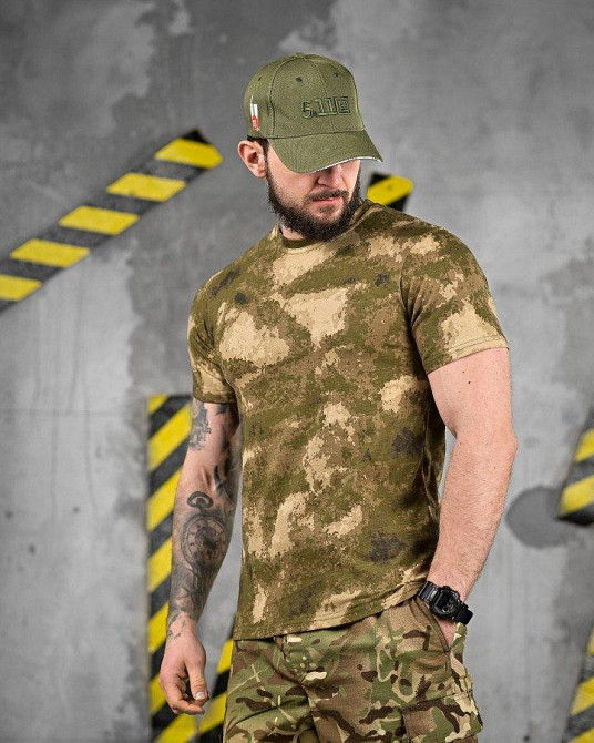 ХЛОПКОВАЯ тактическая футболка PATRIOT GREEN ATACS  ВТ5099 Одесса - изображение 2