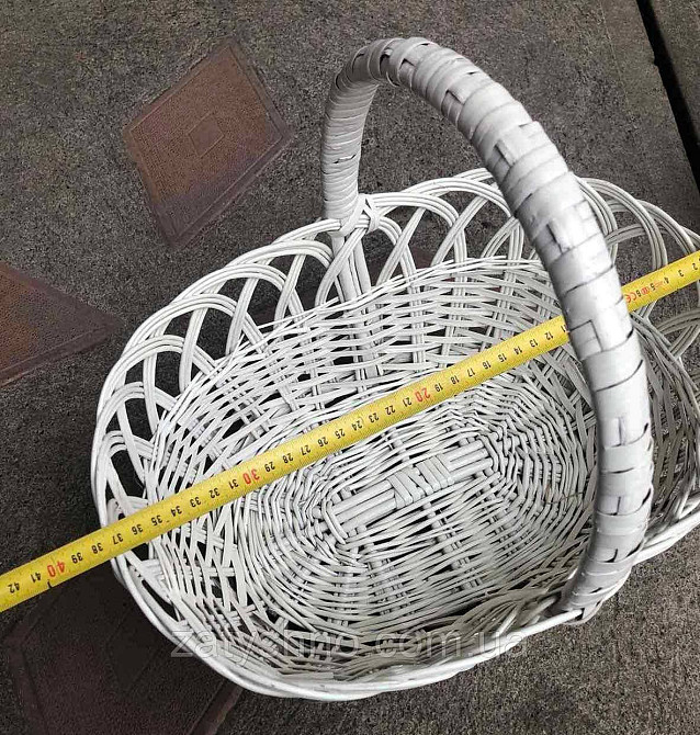 Корзина пасхальная  белая из лозы Киев - изображение 3